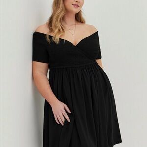 Black mini challis dress, worn once.